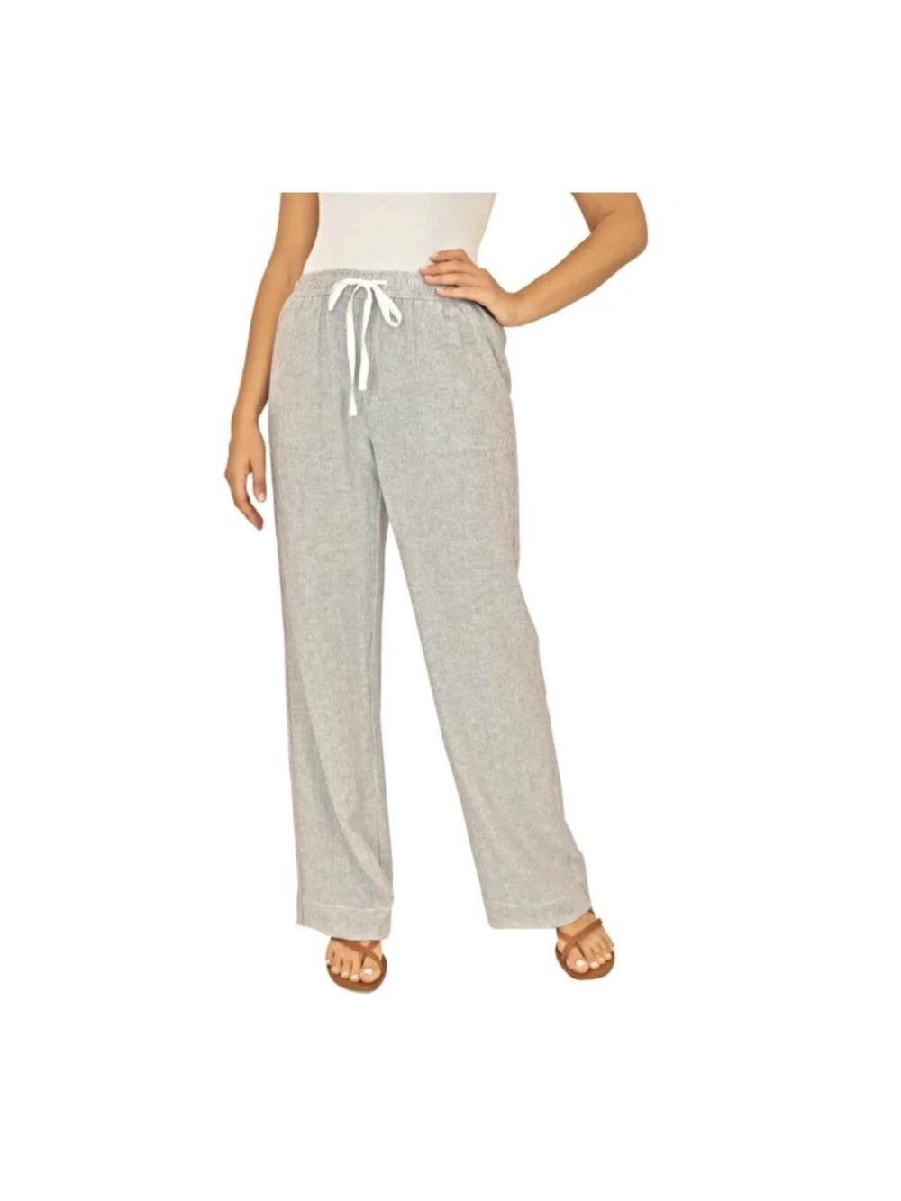 Briggs Women's Pull-On Linen Blend Pant Size Large new with tag